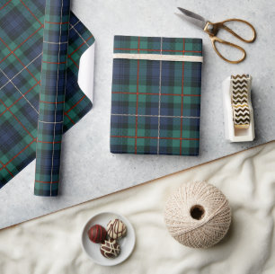 Papel De Regalo Clan de plástico Robertson Green Tartan