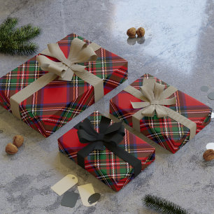 Papel De Regalo Clan elegante verde rojo plaid Stewart Tartán