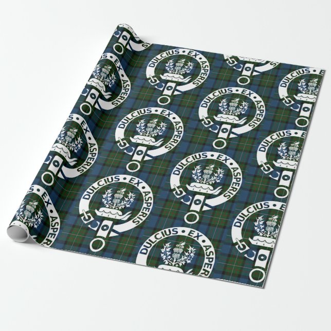 Papel De Regalo Clan Ferguson Escudo Badge & Tartán (Desenrollado)