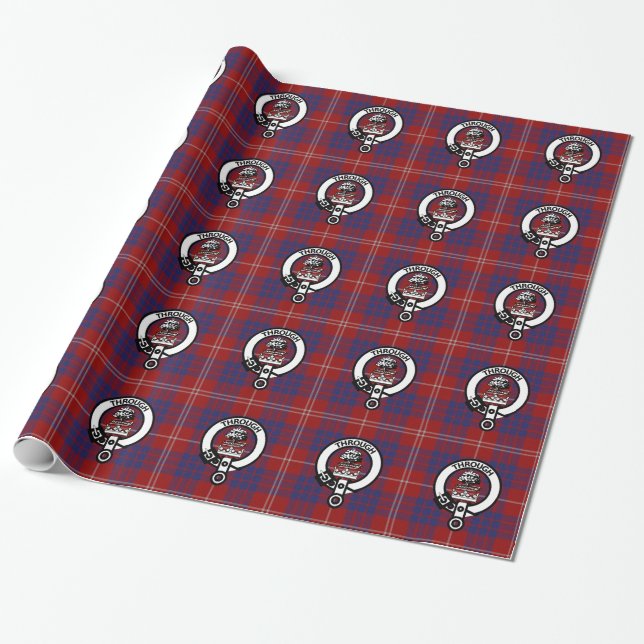 Papel De Regalo Clan Hamilton Escudo y Tartan Wrapping Paper (Desenrollado)