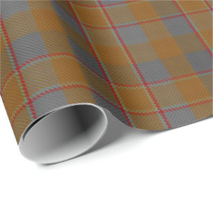 Papel De Regalo Clan Jardine Naranja escocés Gray Red Tartán Plaid