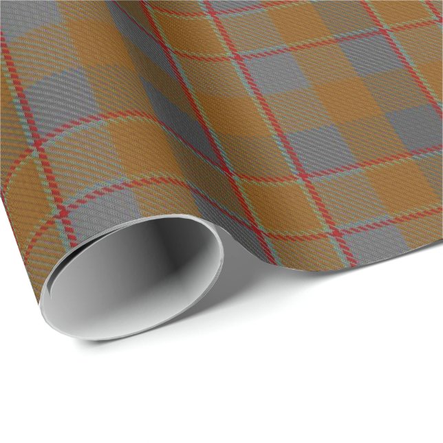 Papel De Regalo Clan Jardine Naranja escocés Gray Red Tartán Plaid (Esquina del rollo)
