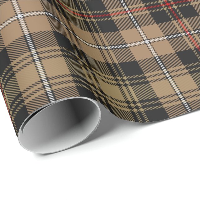 Papel De Regalo Clan MacKenzie Hunting Brown Tartan Wrapping Paper (Esquina del rollo)