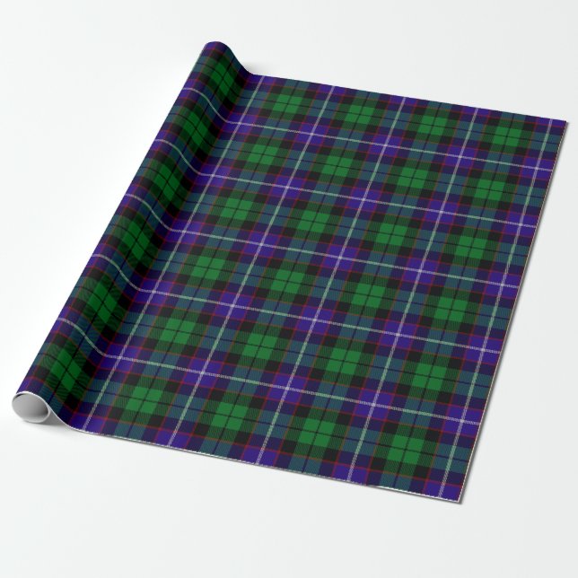 Papel De Regalo Clan Mitchell Tartán Plaid (Desenrollado)