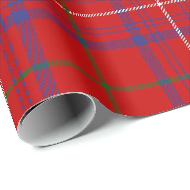 Papel De Regalo Clan Rosa Tartan (Esquina del rollo)