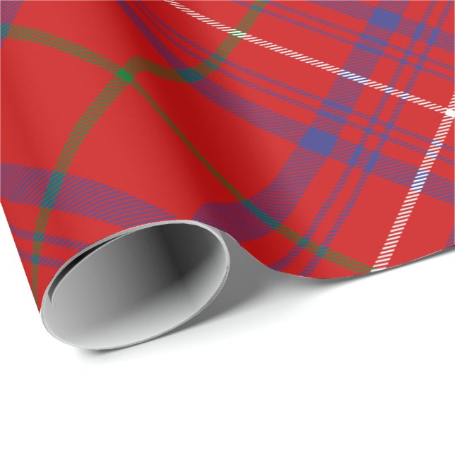 Papel De Regalo Clan Rosa Tartan (Esquina del rollo)