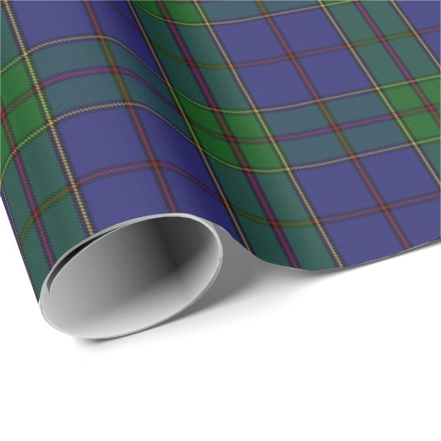 Papel De Regalo Clan Strachan Azul Verde Rojo Escocia Tartán (Esquina del rollo)