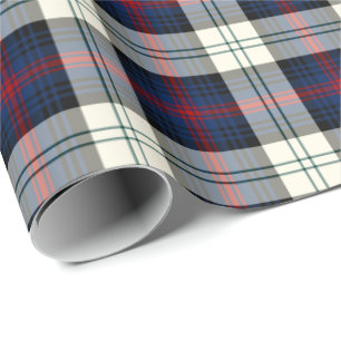 Papel De Regalo Clan Sutherland Vestido Tartán Tartán Tinta y Blan