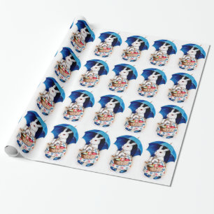 Papel De Regalo Clapsaddle: Chica de conejito de pascua con el