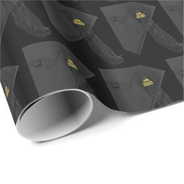 Papel De Regalo Clase de 2026 Graduación Digna con Borla Negra