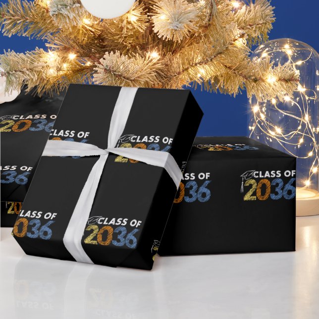 Papel De Regalo Clase de 2036 Crecer con mi primer día de escuela (Vacaciones)