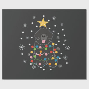 Papel De Regalo Clase de árbol de Navidad del perro Newfie de Terr
