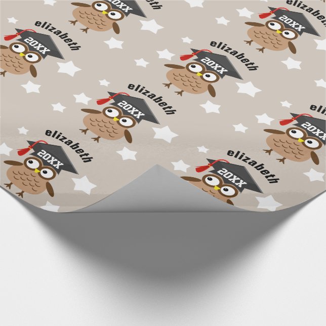 Papel De Regalo Clase linda del búho de CUALQUIE nuevo nombre A02A (Esquina)