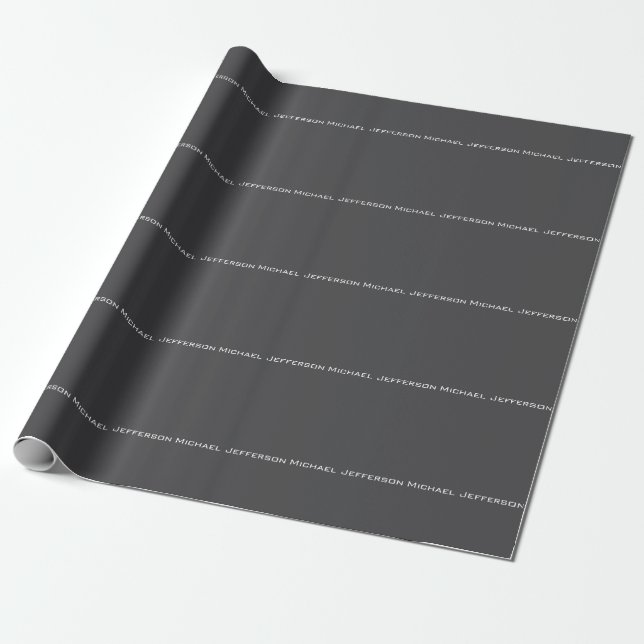 Papel De Regalo Clásica Creativa de moda gris oscuro y blanco (Desenrollado)
