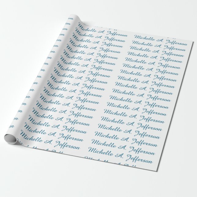 Papel De Regalo Clásica Creativa de moda Océano Blanco Azul (Desenrollado)