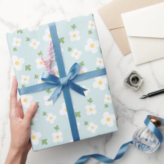 Papel De Regalo Clásica Flor de Flor Blanca Vintage Atemporal