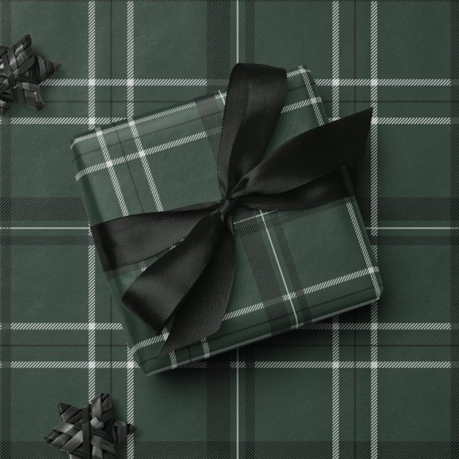 Papel De Regalo Clásico audaz caza plaid de vacaciones verde (Subido por el creador)