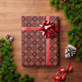 Papel De Regalo Clásico Bordeaux Red & Gold Juego de 3 piezas