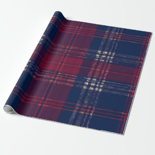 Papel De Regalo Clásico Cuadros Azul Oscuro y Rojo – Audaz Atempor