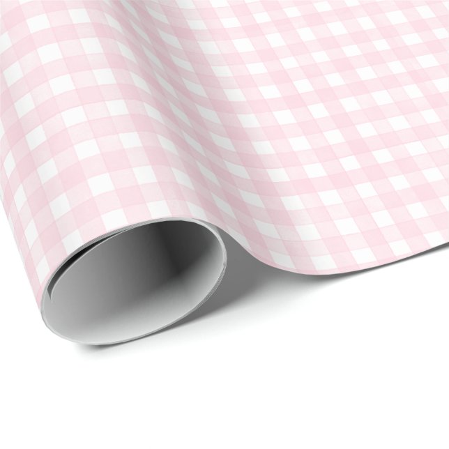 Papel De Regalo Clásico Cuadros Rosa (Esquina del rollo)