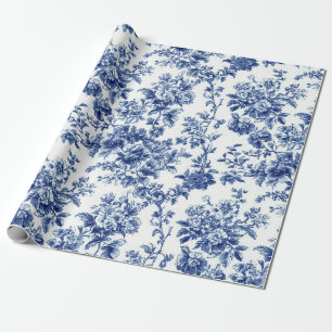 Papel de regalo clásico de jardín botánico azul To