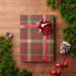 Papel De Regalo Clásico de Navidad en Cuadros Rojos, Verdes y Blan