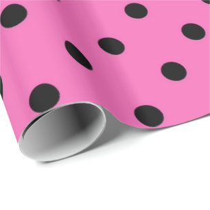 Papel De Regalo Clásico, encantador, elegante puntos rojos y negro