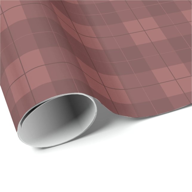 Papel De Regalo Clásico Esencial De Burgundy Plaid (Esquina del rollo)