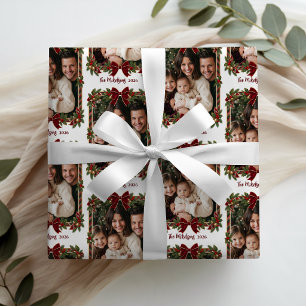 Papel De Regalo Clásico Estampado de Cuadro de Navidad Elegancia