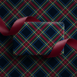 Papel De Regalo Clásico estampado navideño de cuadros