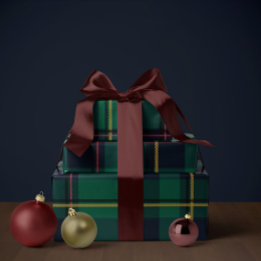 Papel De Regalo clásico estampado navideño en cuadros simple