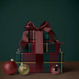 Papel De Regalo clásico estampado navideño simple