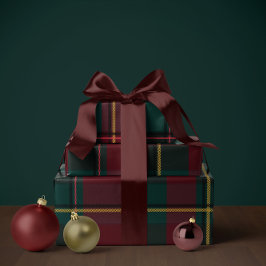 Papel De Regalo clásico estampado navideño simple