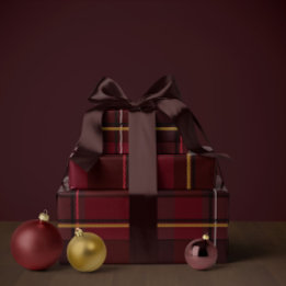 Papel De Regalo clásico estampado navideño simple
