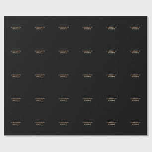 Papel De Regalo Clásico minimalista profesional color negro oro