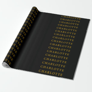 Papel De Regalo Clásico Minimalista Profesional Color Oro Negro