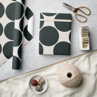 papel de regalo clásico negro y crema
