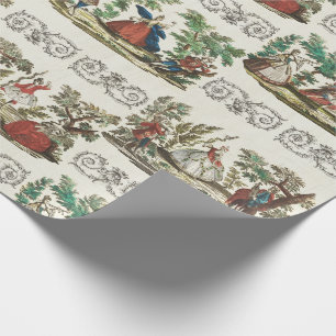 Papel De Regalo Clásico Ornate Vintage Danza Pastoral