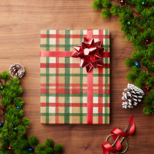 Papel De Regalo Clásico patrón de arte de cuadros escoceses en ver