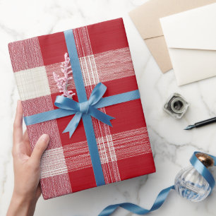 Papel De Regalo Clásico Patrón de Cuadro Escocés de Algodón Granja