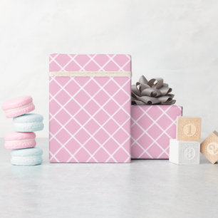 Papel De Regalo Clásico Patrón de Cuadros Rosa Blanco Vintage