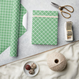 Papel De Regalo Clásico patrón de cuadros verde menta y blanco de 