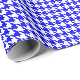 Papel De Regalo Clásico patrón de dientes de perro azul real y bla