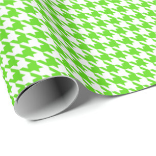Papel De Regalo Clásico patrón de dientes de perro verde claro y b