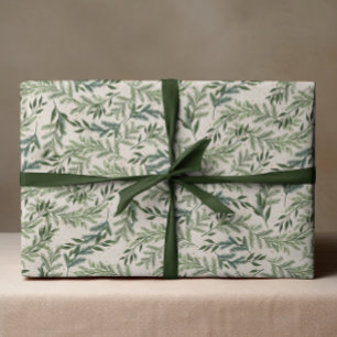 Papel De Regalo Clásico Pino en Corona de Navidad Fiesta