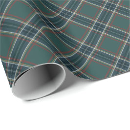 Papel De Regalo Clásico plaid navideño verde oscuro de Navidad