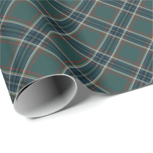 Papel De Regalo Clásico plaid navideño verde oscuro de Navidad