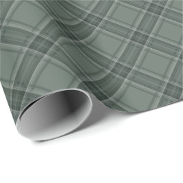 Papel De Regalo Clásico plaid verde grisáceo navideño