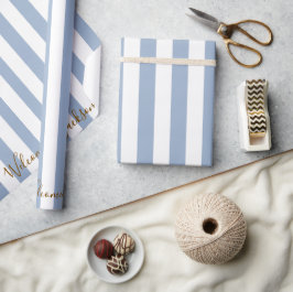 Papel de regalo clásico rayas azules y blancas 