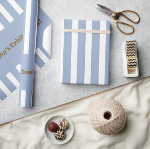 Papel de regalo clásico rayas azules y blancas
